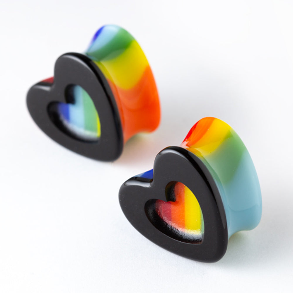 Pride Heart Glass Plugs