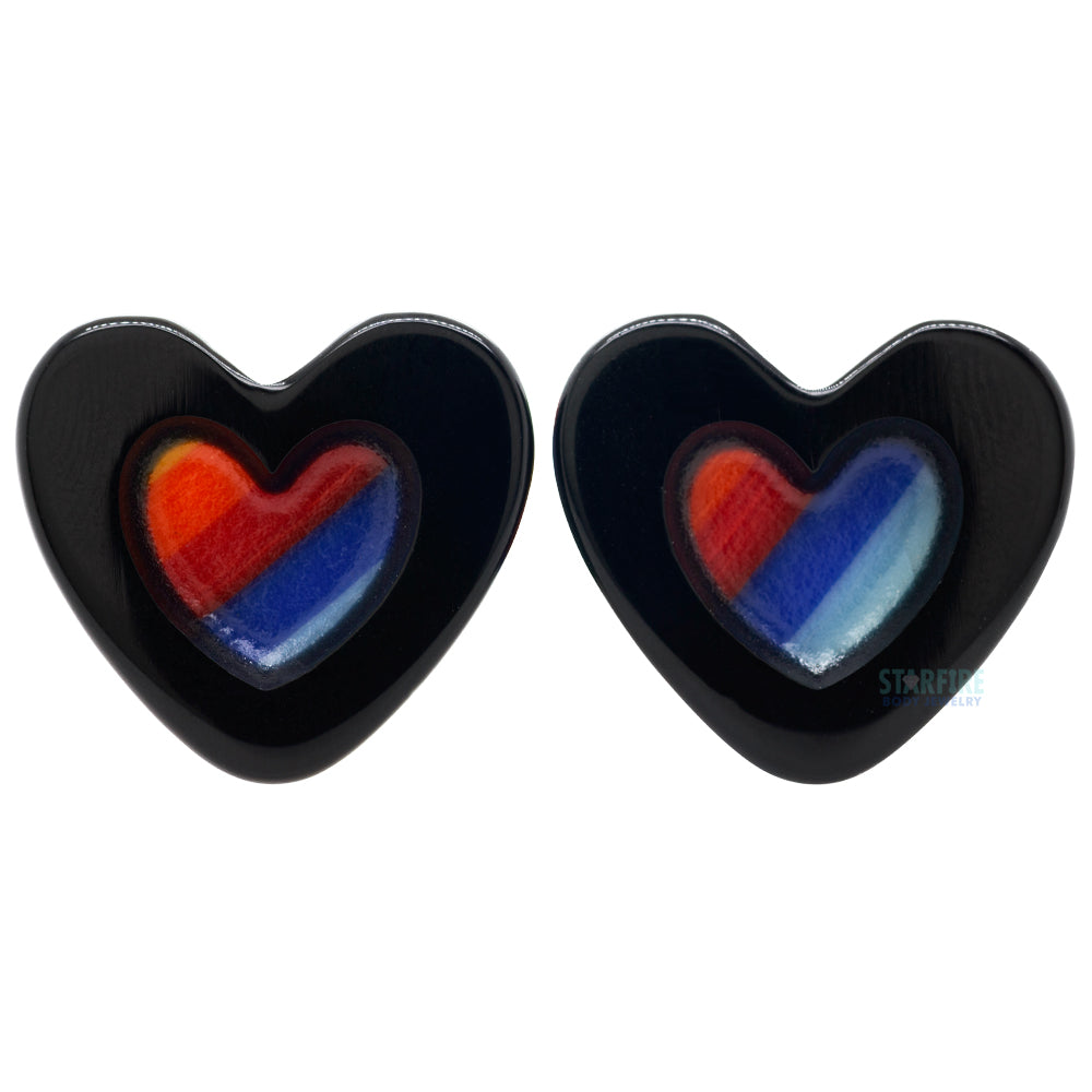 Pride Heart Glass Plugs