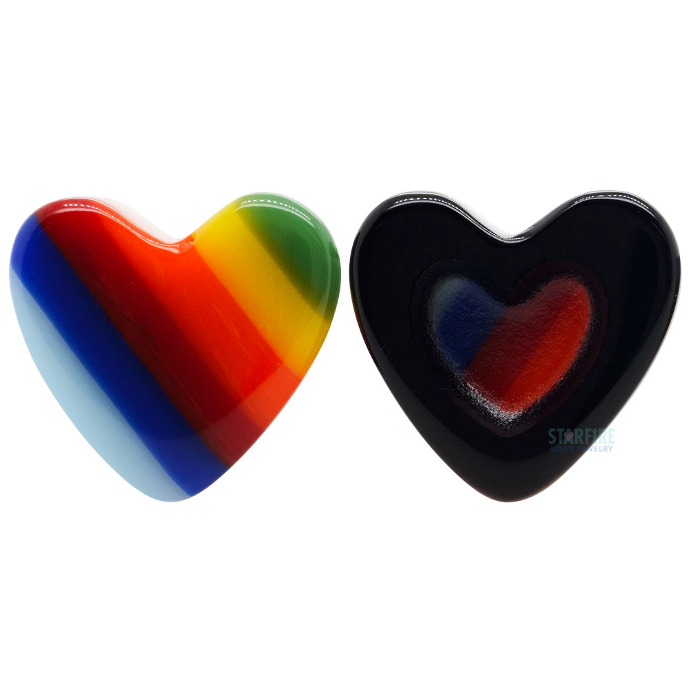 Pride Heart Glass Plugs