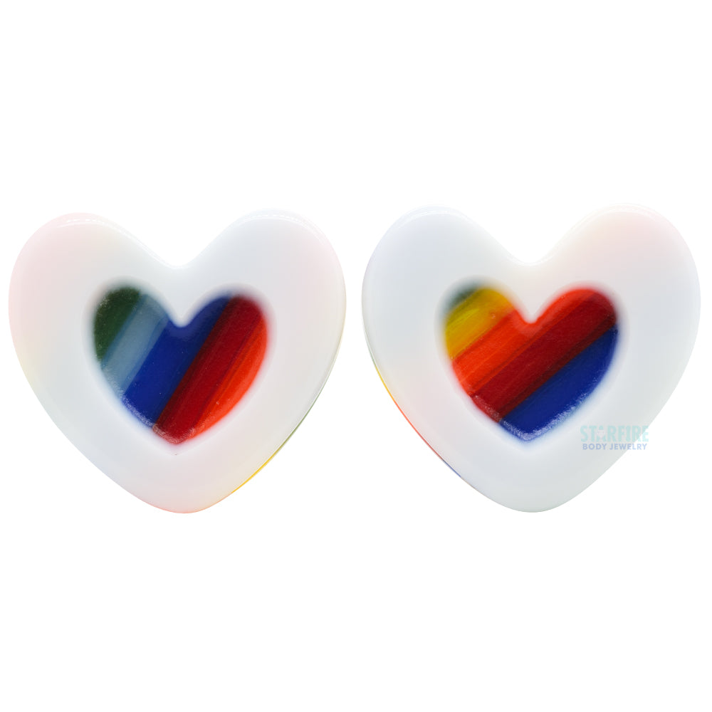 Pride Heart Glass Plugs