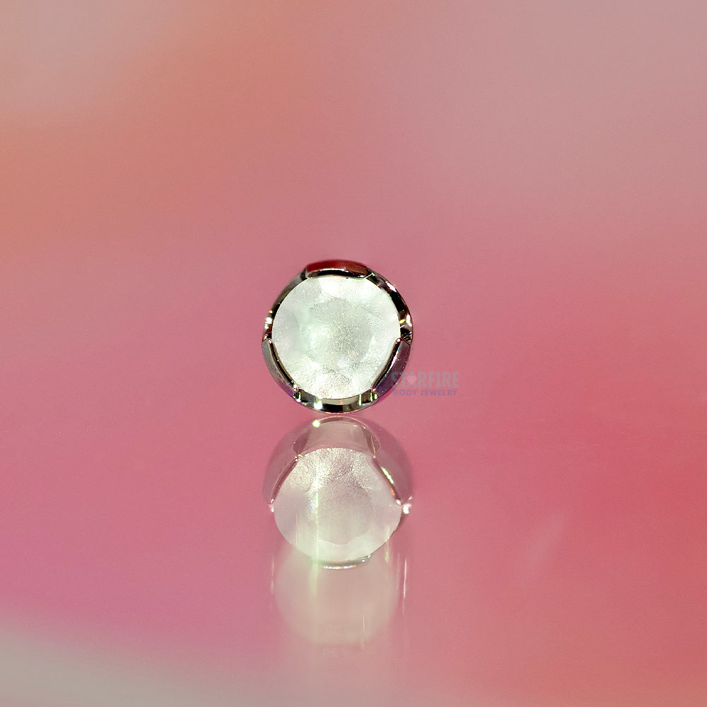 threadless: Sandblasted Prong-Set Brilliant-Cut Gem End