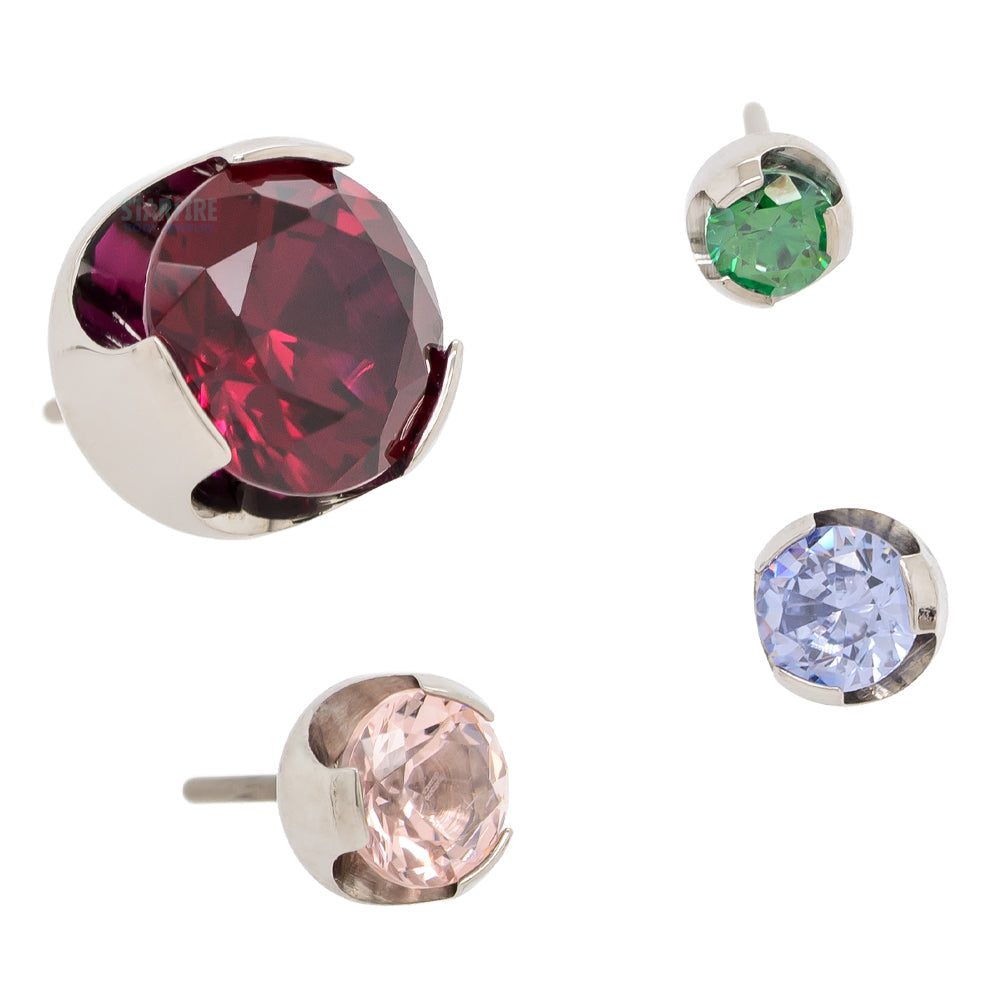 threadless: Prong-Set Brilliant-Cut Gem End