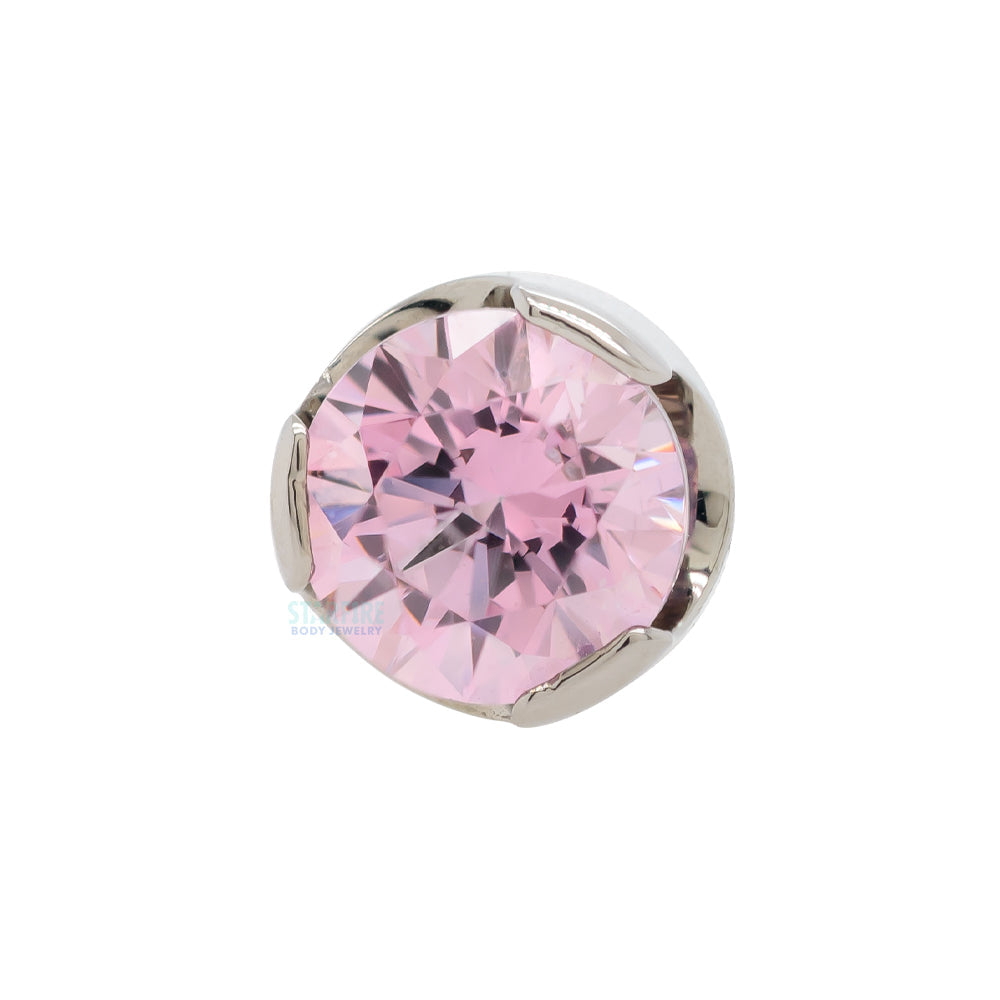 threadless: Prong-Set Brilliant-Cut Gem End
