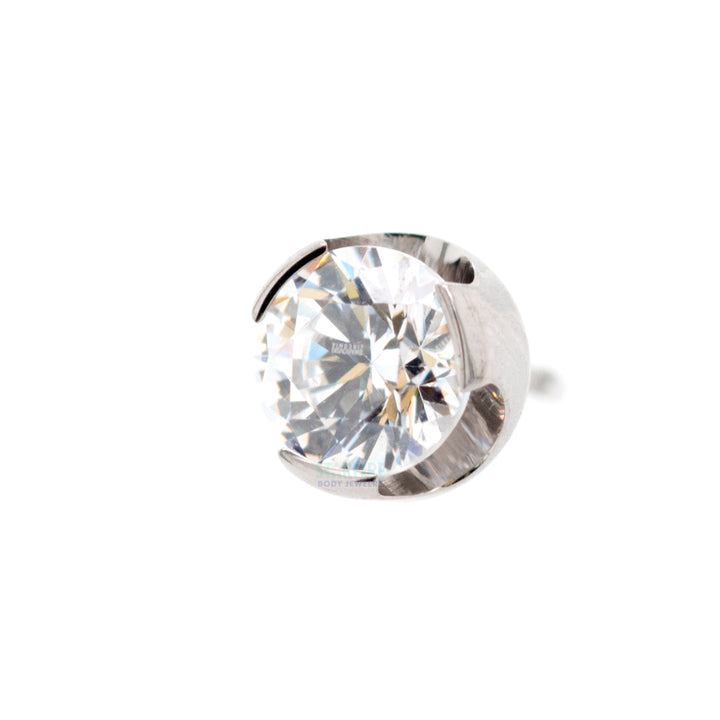 Anatometal threadless: 3.5mm Prong-Set Brilliant-Cut Gem End