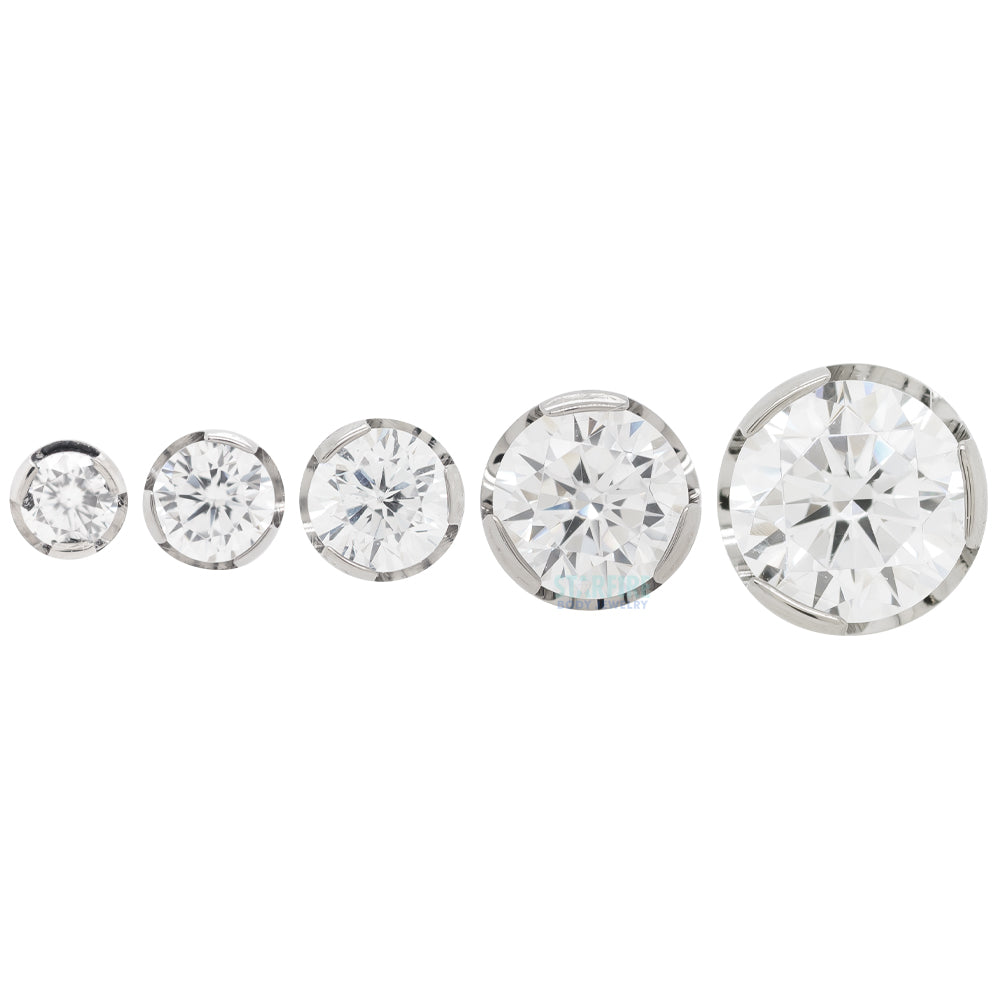 threadless: Prong-Set Brilliant-Cut Gem End