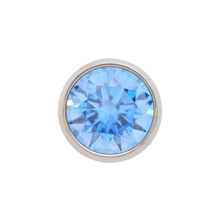 Bezel-Set Brilliant-Cut Gem Threaded End