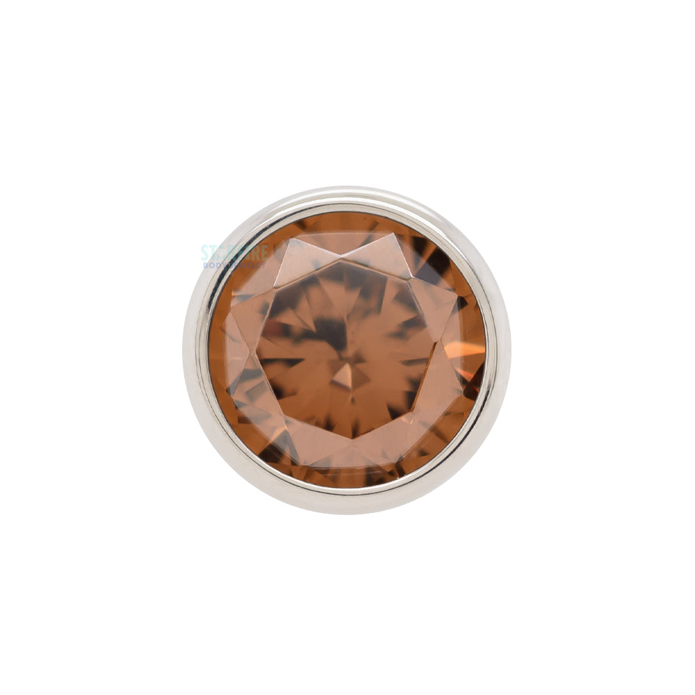 Bezel-Set Brilliant-Cut Gem Threaded End