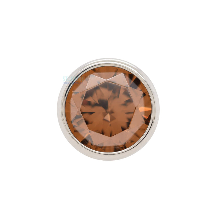 Bezel-Set Brilliant-Cut Gem Threaded End