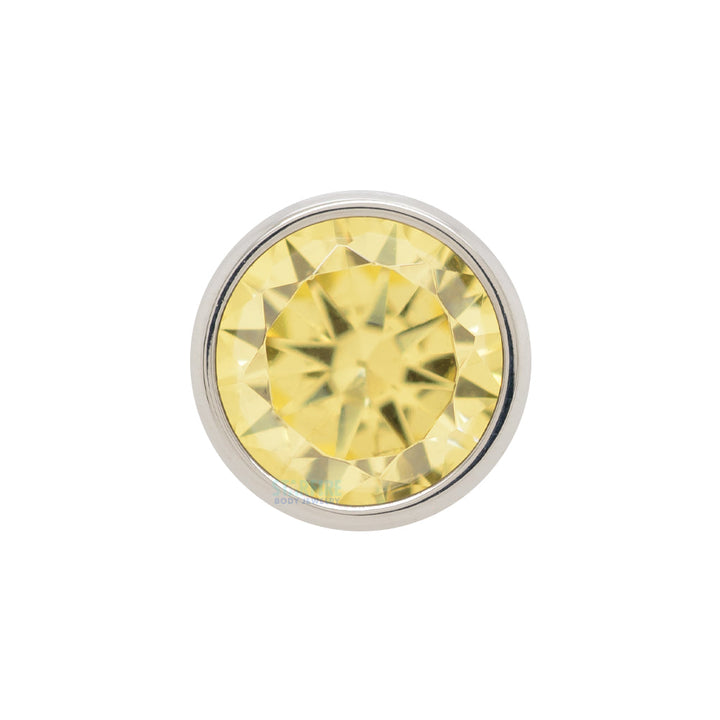 Bezel-Set Brilliant-Cut Gem Threaded End