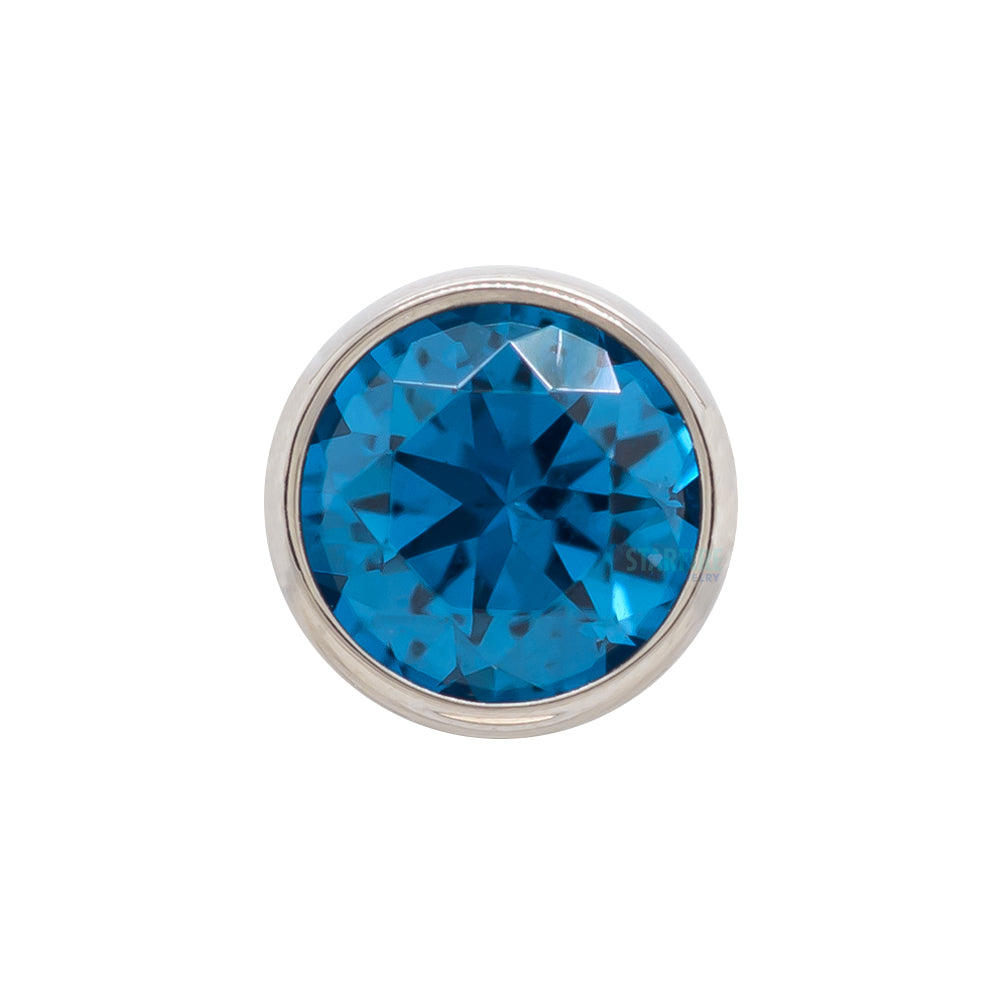 threadless: Bezel-Set Brilliant-Cut Gem End