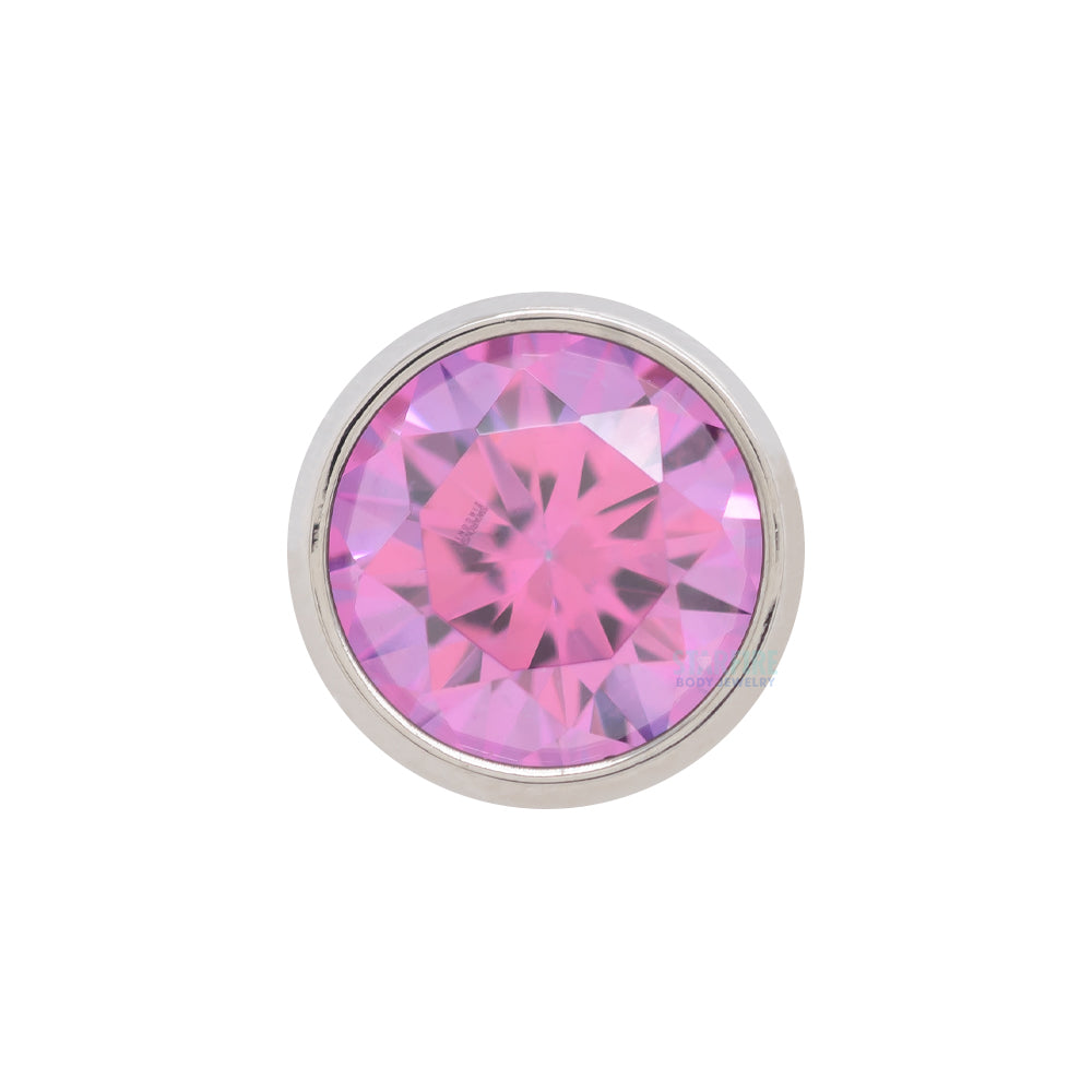 threadless: Bezel-Set Brilliant-Cut Gem End