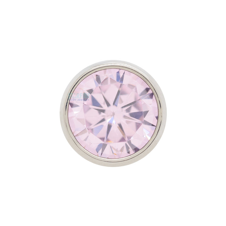 Bezel-Set Brilliant-Cut Gem Threaded End