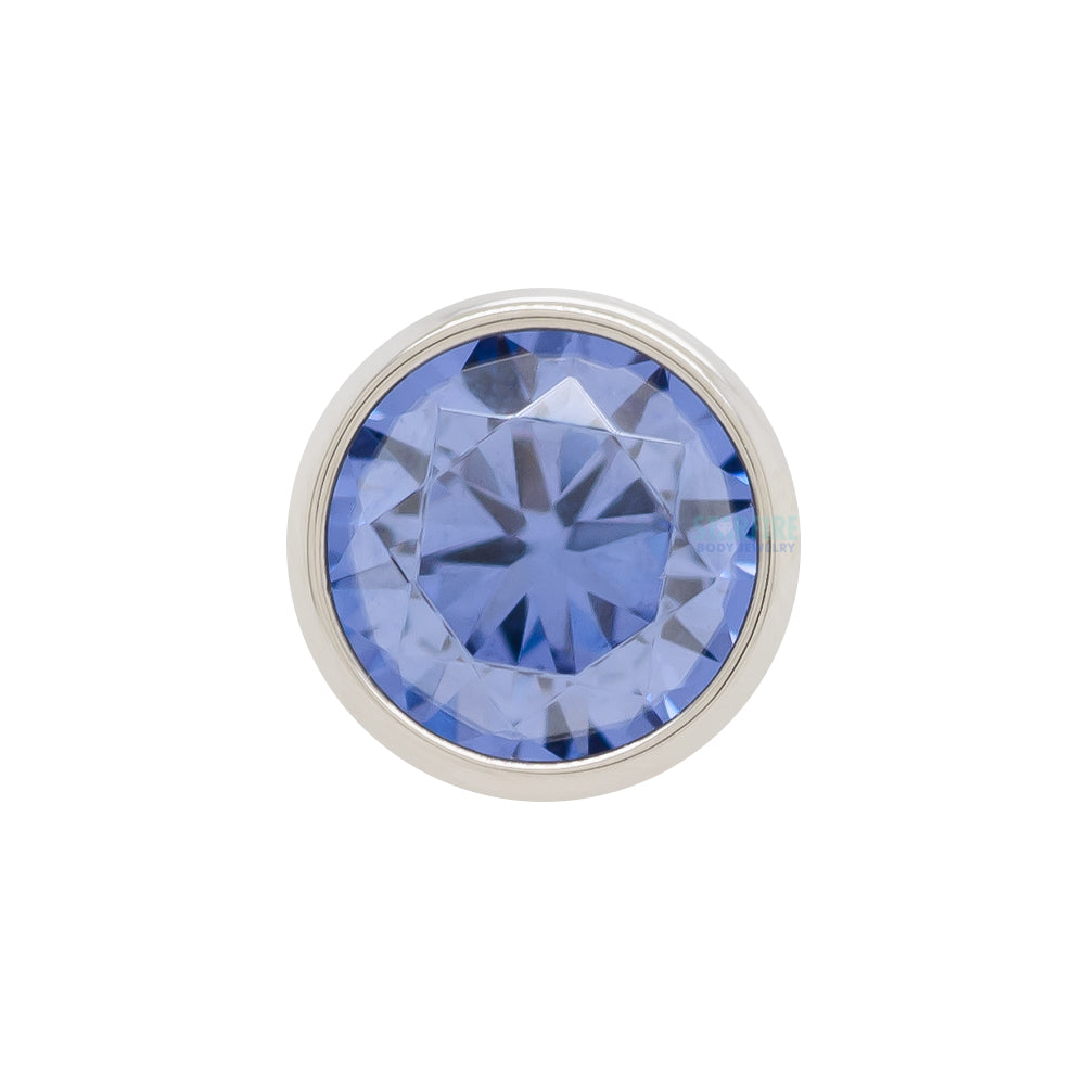 threadless: Bezel-Set Brilliant-Cut Gem End