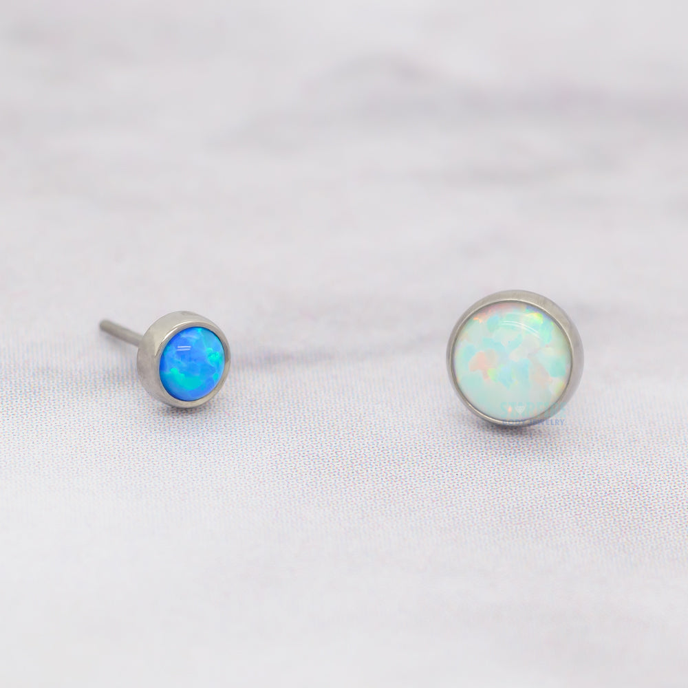 threadless: Bezel-Set Opal Cabochon End