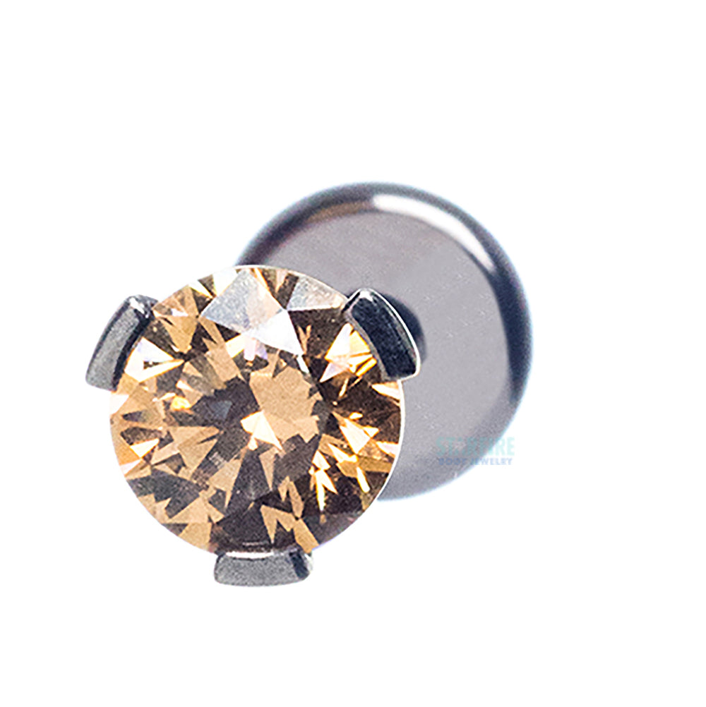 Flat Bottom 3 Prong-Set Round Faceted Gem on Flatback