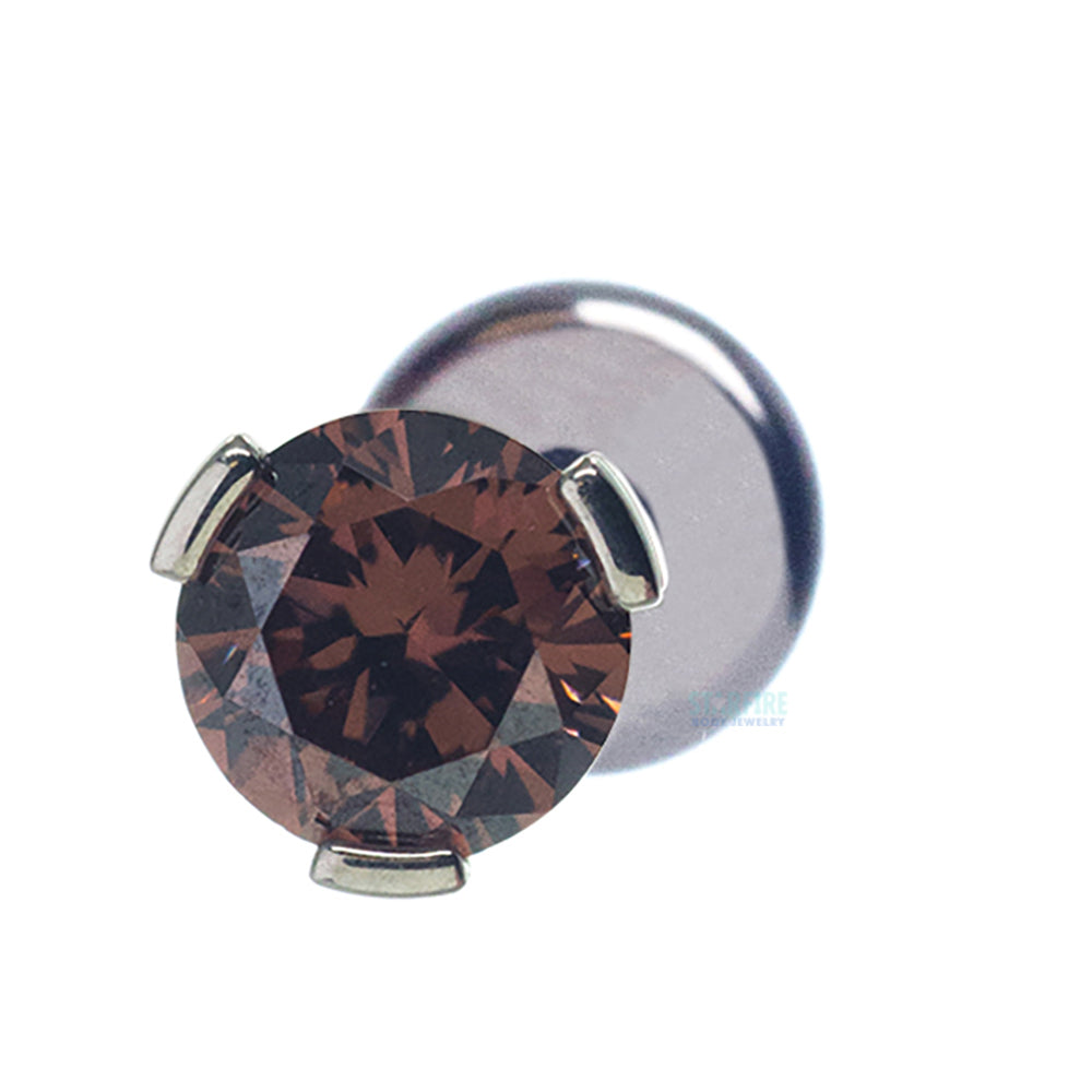 Flat Bottom 3 Prong-Set Round Faceted Gem on Flatback