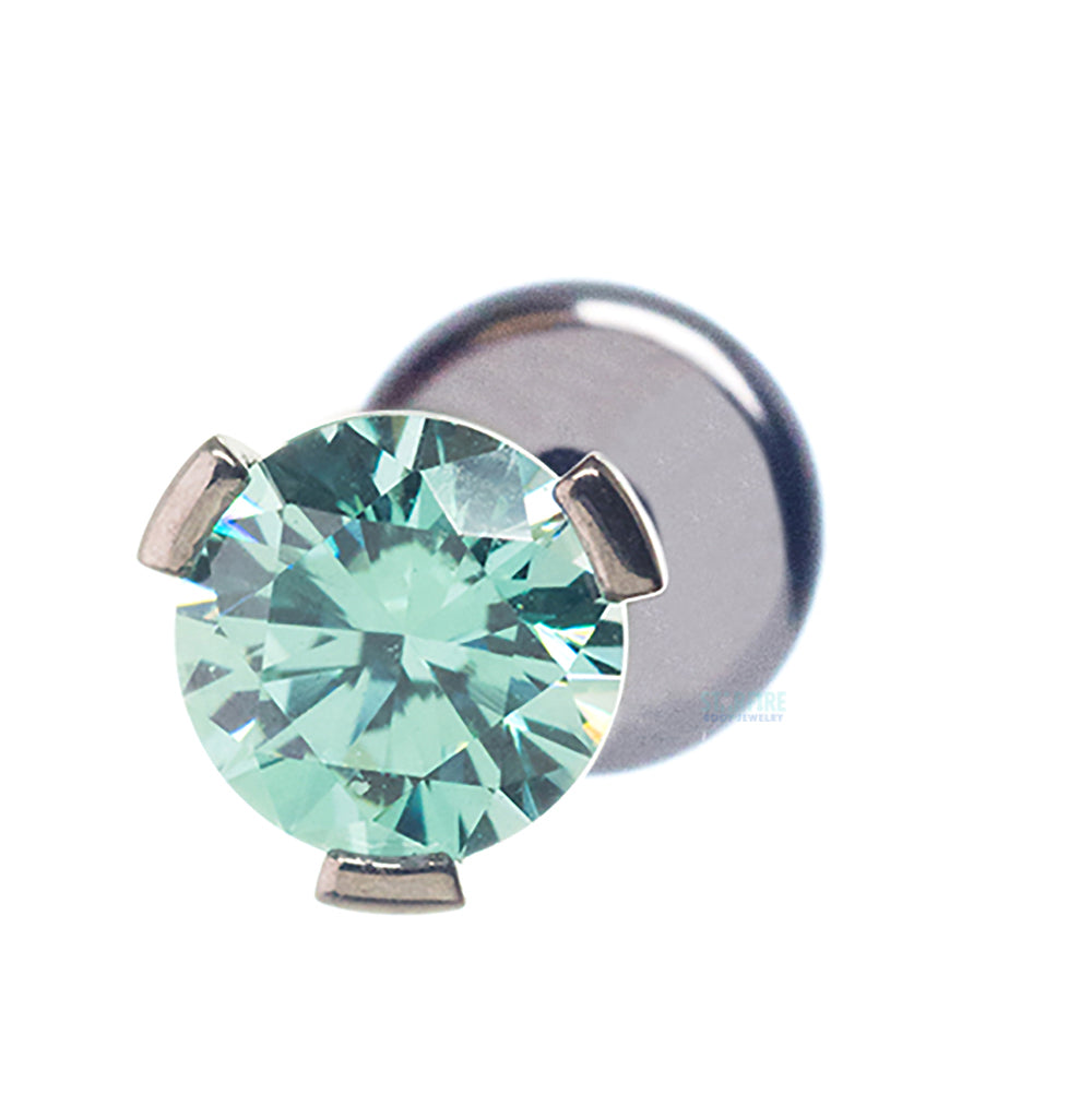 Flat Bottom 3 Prong-Set Round Faceted Gem on Flatback