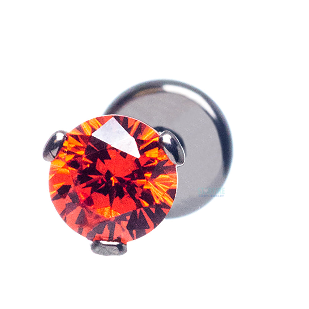 Flat Bottom 3 Prong-Set Round Faceted Gem on Flatback