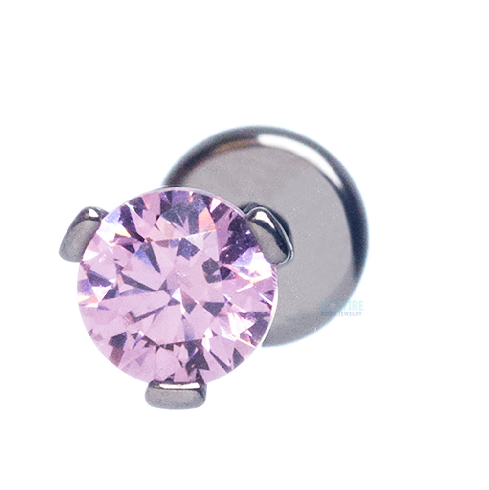 Flat Bottom 3 Prong-Set Round Faceted Gem on Flatback