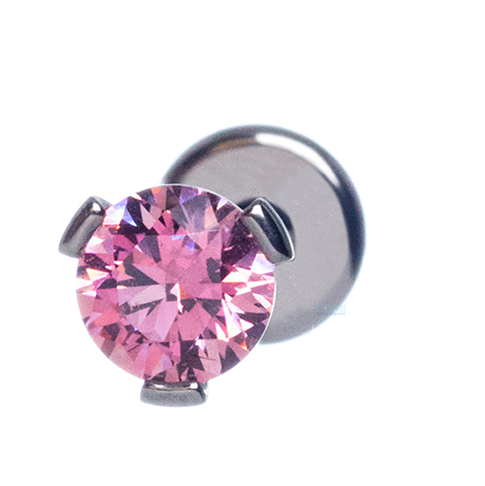 Flat Bottom 3 Prong-Set Round Faceted Gem on Flatback