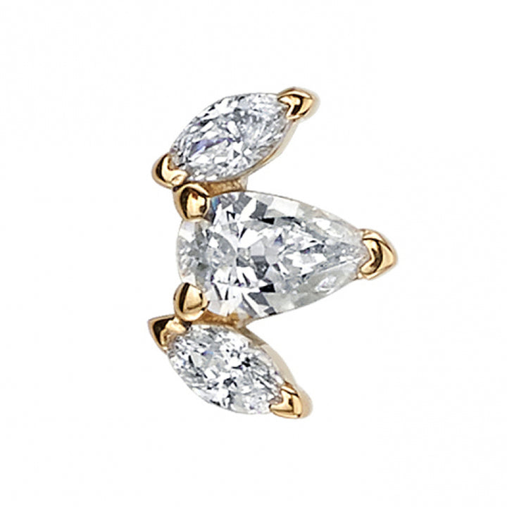 "Alana" Threaded End in Gold with DIAMONDS