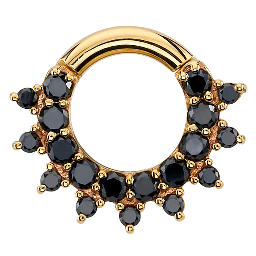 "Gem Kolo" Hinge Ring in Gold & Platinum with Black Diamonds
