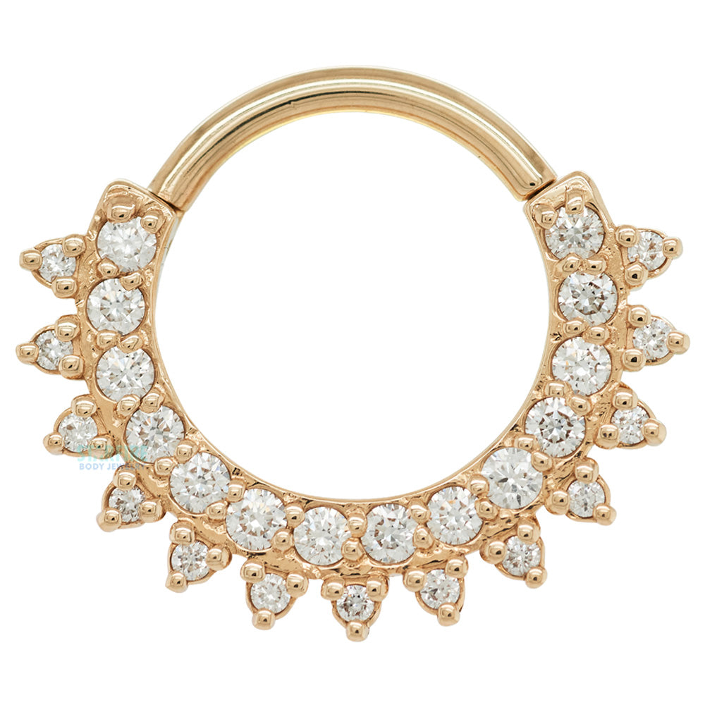 "Gem Kolo" Hinge Ring in Gold with White Diamonds