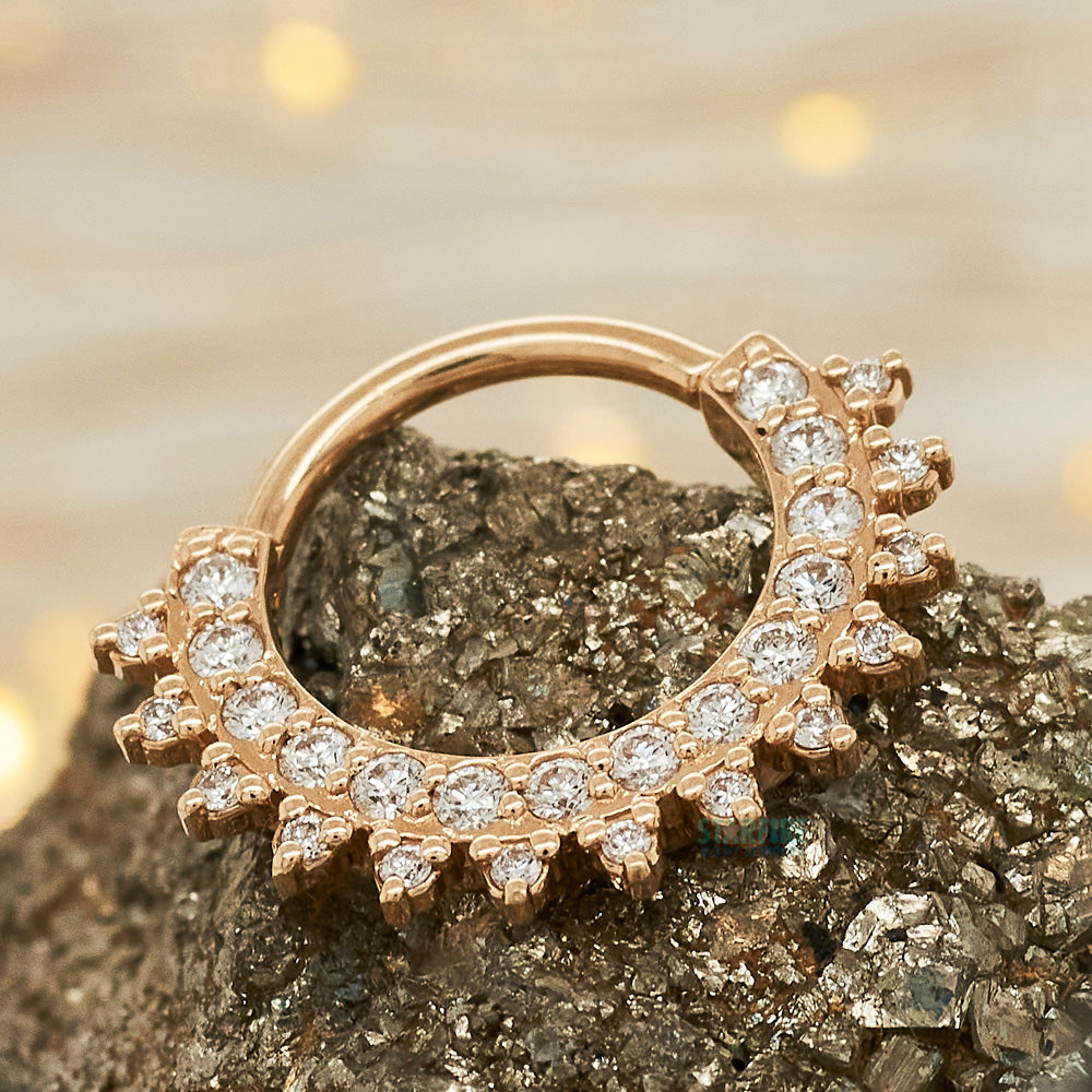 "Gem Kolo" Hinge Ring in Gold & Platinum with White Diamonds