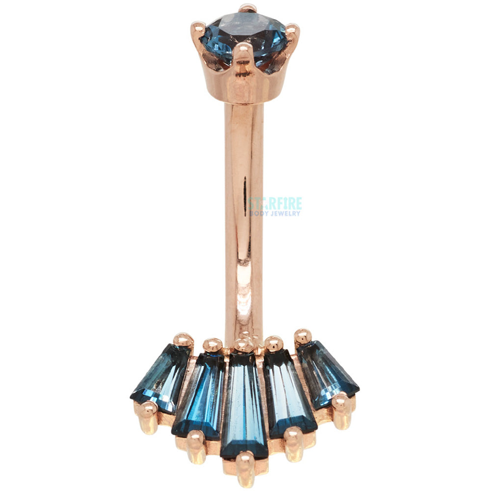 "Oceane 5" Navel Curve in Gold with London Blue Topaz