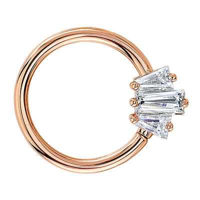 "Oceane 3" Seam Ring in Gold with White CZ's