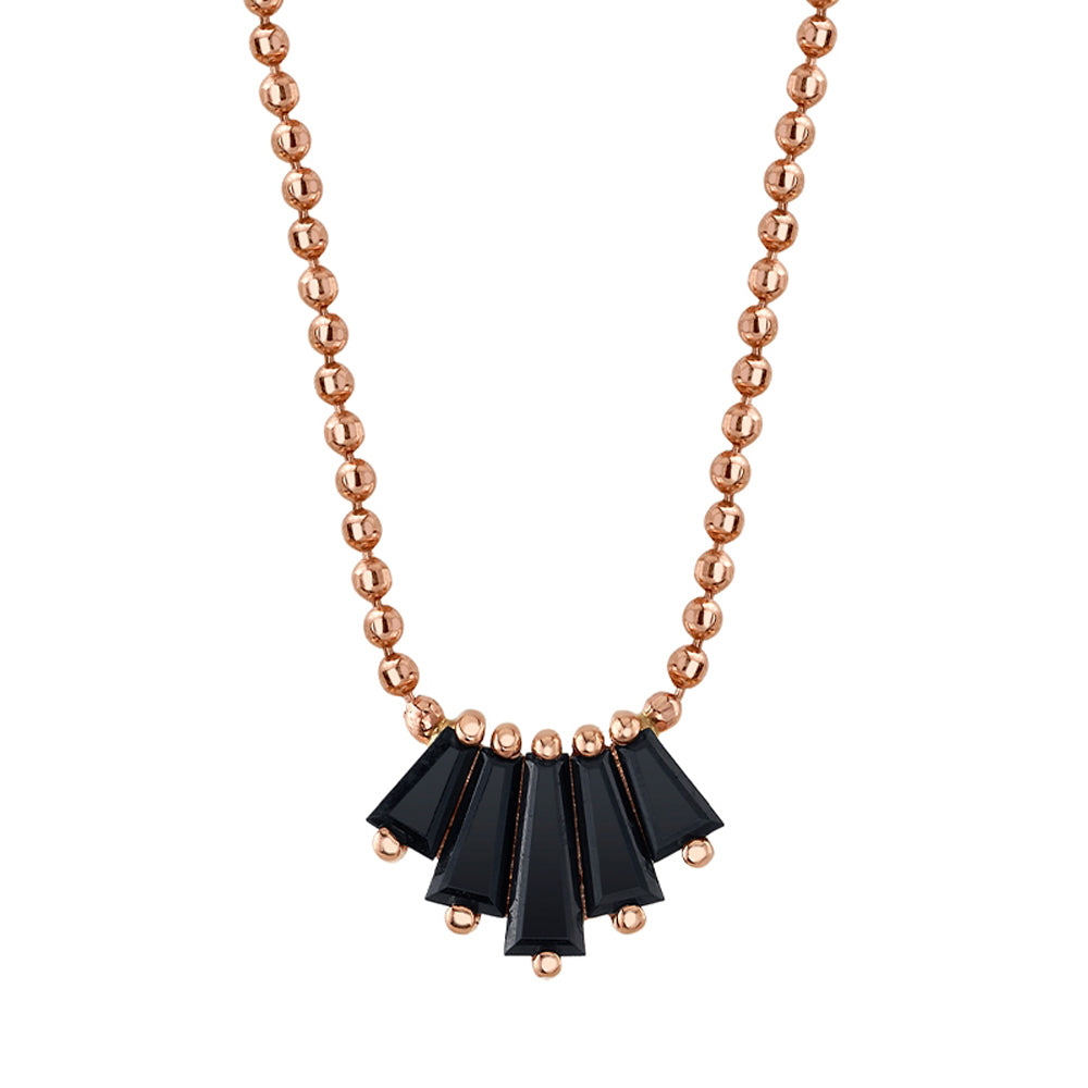 "Oceane 5" Necklace in Gold with Onyx