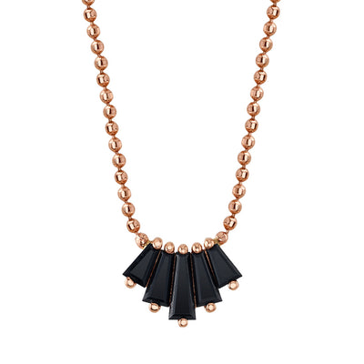 "Oceane 5" Necklace in Gold with Onyx