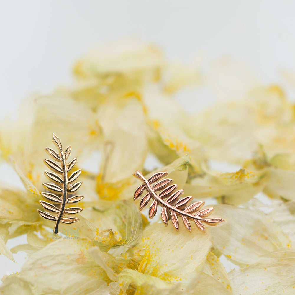 "Fern" Threaded End in Gold & Platinum