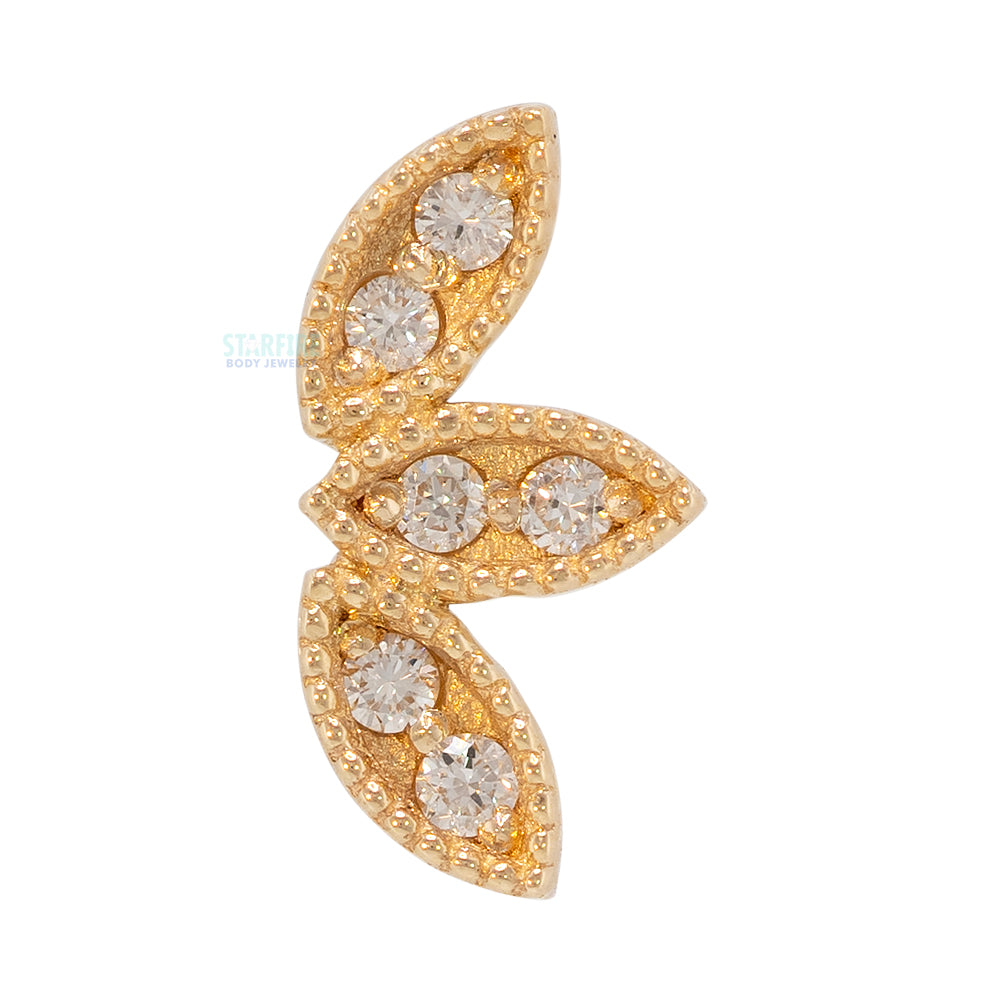 "Firefly" Threaded End in Gold with DIAMONDS