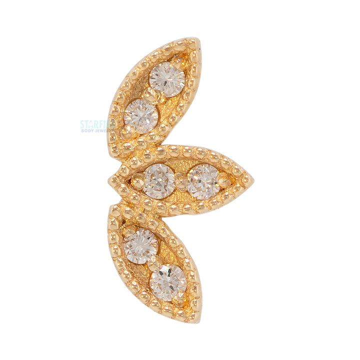 "Firefly" Threaded End in Gold with DIAMONDS