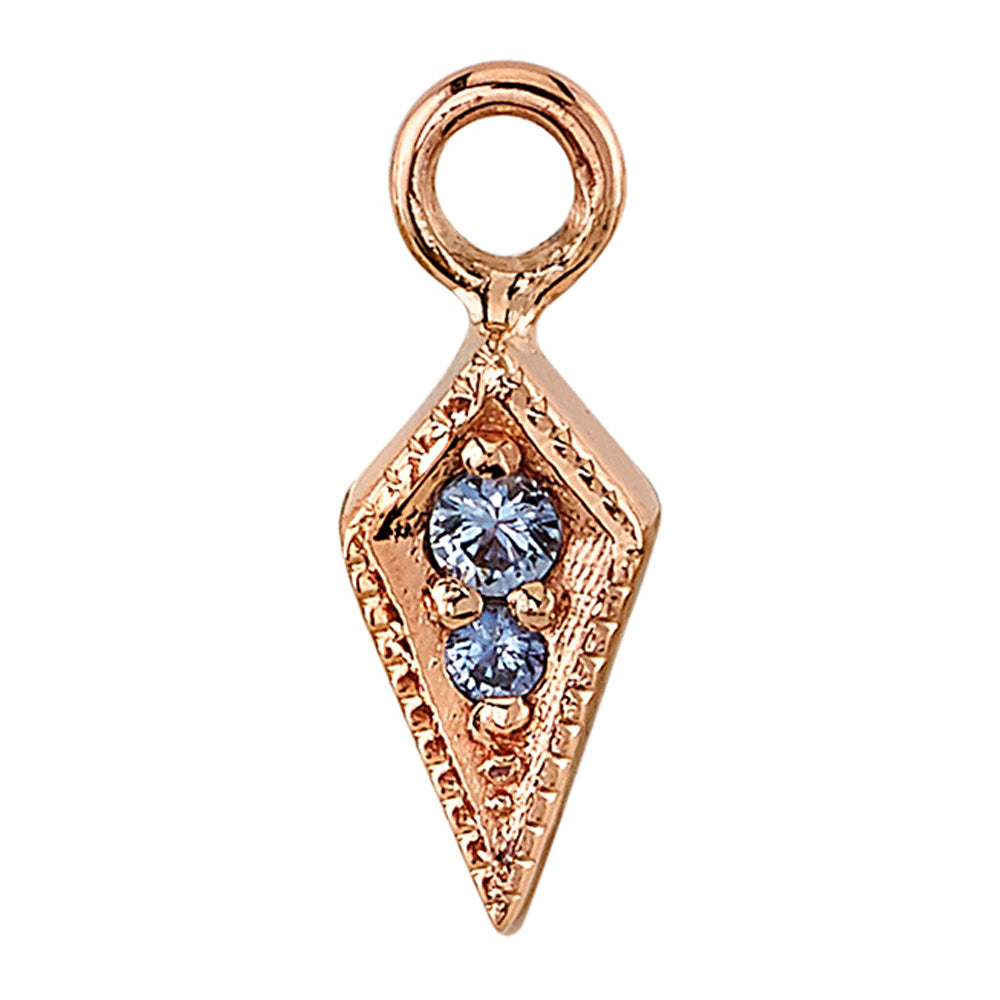 "Dario" Charm in Gold with Polar Sapphires