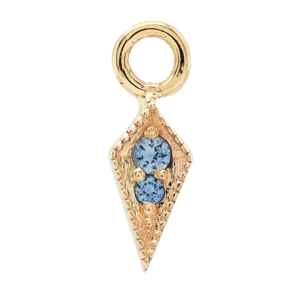 "Dario" Charm in Gold with Polar Sapphires