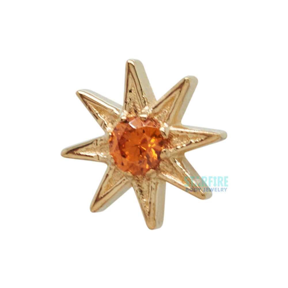 "Nova" Threaded End in Yellow Gold with Brilliant-Cut Gem