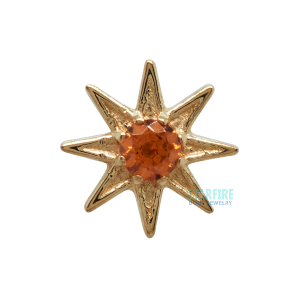 "Nova" Threaded End in Yellow Gold with Brilliant-Cut Gem