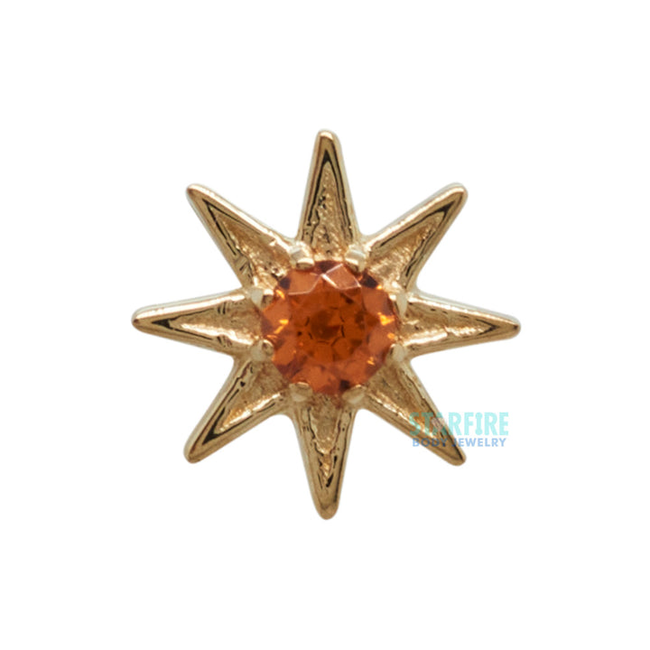 "Nova" Threaded End in Yellow Gold with Brilliant-Cut Gem