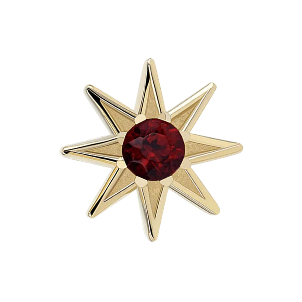 threadless: "Nova" End in Yellow Gold with Brilliant-Cut Gem