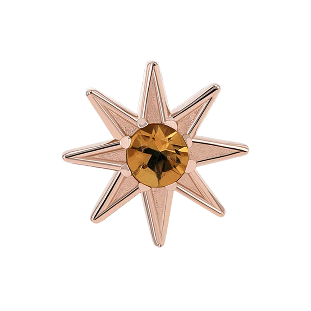 threadless: "Nova" End in Rose Gold with Brilliant-Cut Gem