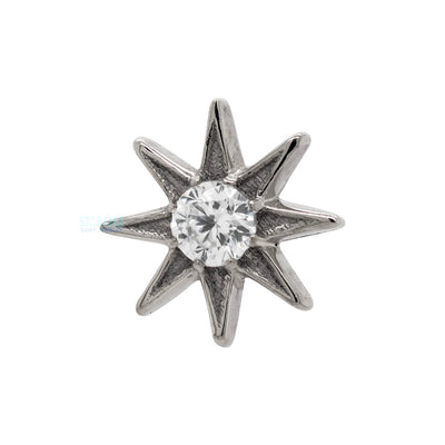 "Nova" Threaded End in White Gold with Brilliant-Cut Gem