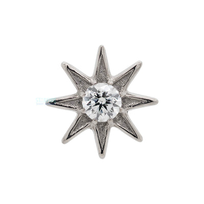"Nova" Threaded End in White Gold with Brilliant-Cut Gem