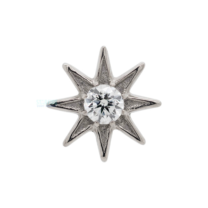 threadless: "Nova" End in White Gold with Brilliant-Cut Gem