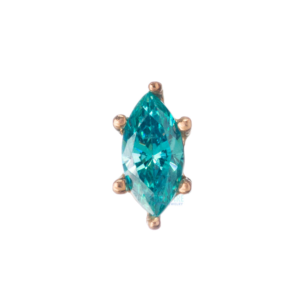 threadless: Prong-Set Marquise-Cut Brilliant-Cut Gem End in Gold