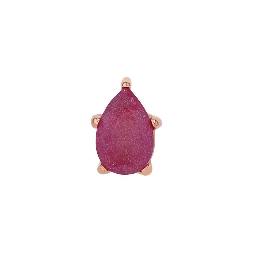 threadless: Sandblasted Prong-Set Pear-Cut Brilliant-Cut Gem End in Gold