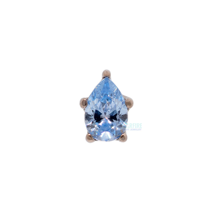 threadless: Prong-Set Pear-Cut Brilliant-Cut Gem End in Gold