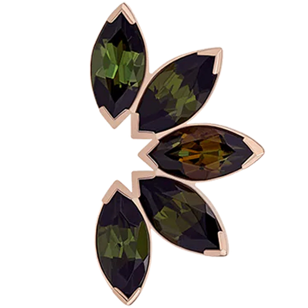 threadless: Marquise Fan End in Rose Gold with 5 Brilliant-Cut Gems