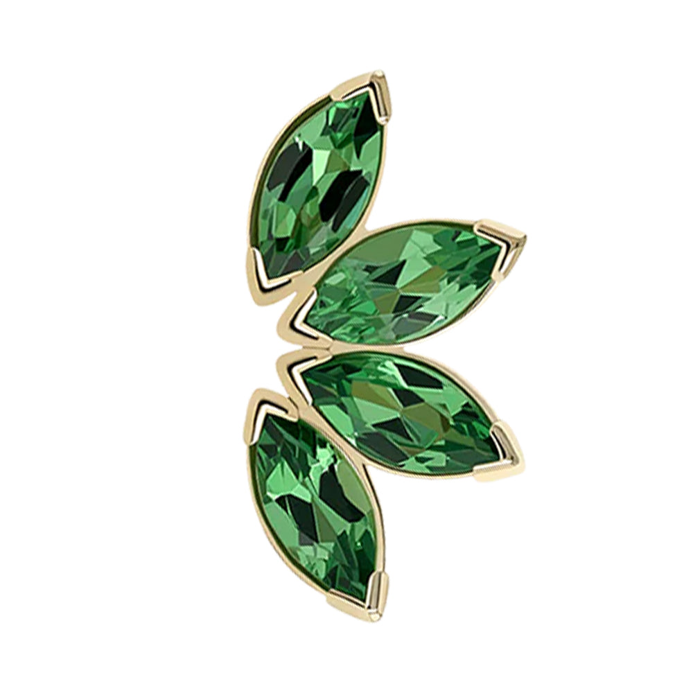 threadless: Marquise Fan End in Yellow Gold with 4 Brilliant-Cut Gems